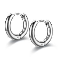 Simple Style U Shape Titanium Steel Polishing Earrings 1 Pair sku image 1