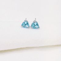 Hot European And American Heart Temperamental Color Zircon Stud Earrings Crystal Peach Heart Ins Simple Earrings Female Spot sku image 12