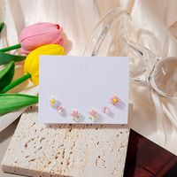 Spring And Summer Tulip Flower Stud Earrings Three-piece Suit sku image 1