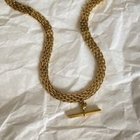 Fashion Simple T-shaped Geometric Pendant Copper Necklace sku image 4