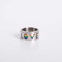 Love Is Love Rainbow Ring Rotatable Universal Wheel  Hot Sale New Lgbt Pride Ring sku image 5