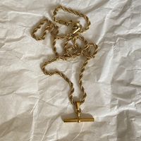 Fashion Simple T-shaped Geometric Pendant Copper Necklace sku image 3