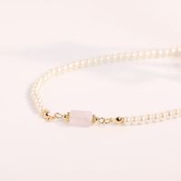 Fashion Pearl Natural Stone Pendant Sweater Chain Necklace sku image 1