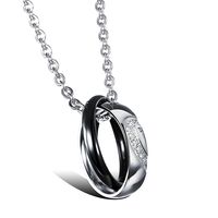 Occident And The United States Stainless Steel Rhinestone Necklace (male) Nhop0789 sku image 4
