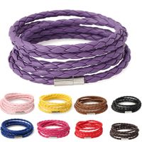 Europe And The United States Artificial Leather Plating Bracelet (purple)  Nhpk0846 sku image 13