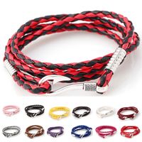 Europe And The United States Artificial Leather Plating Bracelet (black + Red)  Nhpk0866 sku image 5