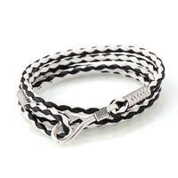 Vente Chaude En Cuir Pu Multi-couche Bracelet Tissé Crochet Bracelet De Mode Nautique Marine Style Bracelet En Cuir sku image 7