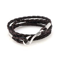 Vente Chaude En Cuir Pu Multi-couche Bracelet Tissé Crochet Bracelet De Mode Nautique Marine Style Bracelet En Cuir sku image 9