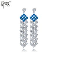 Jinse Ivre Boucles D'oreilles Aaa Zircon Super Flash Européen Et Américain Mariée Dîner Goutte Boucle D'oreille Usine En Gros Cadeau sku image 1