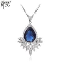 Fashion Zircon Plating Necklace  (blue Corundum-14a08)  Nhtm0113-blue Corundum-14a08 sku image 1