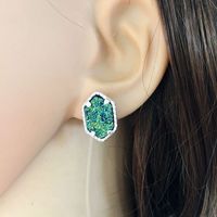 Copper Fashion  Earring  (green) Nhom0016-green sku image 1