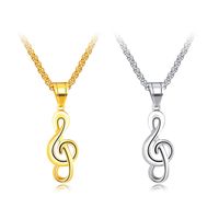 Fabrik Direkt Verkauf Europäische Und Amerikanische Kreative Musik Symbole Spezielle Kleine Waren Halskette Titan Stahl Herren Hip Hop Halskette Ornamente sku image 1