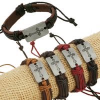 Leather Fashion Geometric Bracelet  (rope 4 Colors Mixed Hair) Nhpk1648-rope 4 Colors Mixed Hair sku image 1