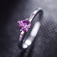 Vente Chaude Produit Je T'aime Mode Frais Incrusté Rouge En Forme De Coeur Zircon S925 Sterling Bague En Argent sku image 1