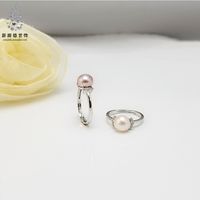 J815 Silber Ring, Europäische Und Amerikanische Mode, Neuer Stil, 925 Silber Offener Ring, Verstellbarer Perlen Ring, Silber Halter sku image 1