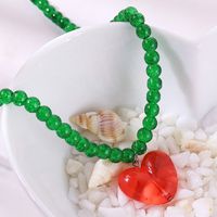 Europe And America Creative Personality Micro Glass Bead Resin Peach Heart Necklace main image 1