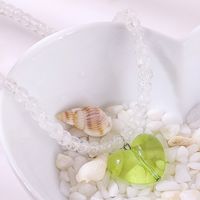 Europe And America Creative Personality Micro Glass Bead Resin Peach Heart Necklace sku image 1