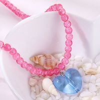 Europe And America Creative Personality Micro Glass Bead Resin Peach Heart Necklace sku image 3