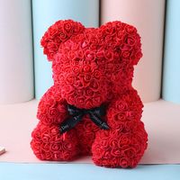 Chinesischer Valentinstag Geschenk Schaum Blume Rose Bär 40cm Pe Rose Blume Bär Geschenk Spot sku image 2