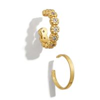 Fashion C Shape Plating Alloy Artificial Gemstones Earrings sku image 2