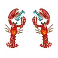 Fashion Lobster Diamond Alloy Acrylic Earrings Ear Studs sku image 1