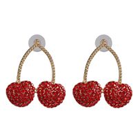 Colored Diamond Cherry Stud Earrings Nhjj153561 sku image 2