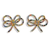 Alloy Diamond Bow Earrings sku image 6