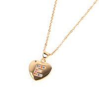 Micro Incrustaciones De Circón Love Peach Heart Necklace English Letter Colgante Clavicle Chain Wholesale sku image 4