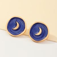 Jewelry Wholesale New Fashion Alloy Dripping Oil Love Moon Earrings Lightning Earrings sku image 13