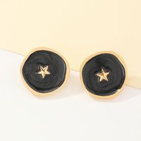 Jewelry Wholesale New Fashion Alloy Dripping Oil Love Moon Earrings Lightning Earrings sku image 11