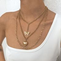 New Punk Style Simple  Metal Texture Multilayer Thick Chain Necklace sku image 5