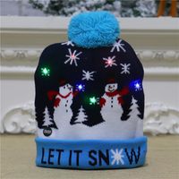 New  Knitted Woolen Colorful Luminous Knitted  Christmas Hat sku image 5