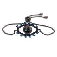 Copper Micro-inlaid Zircon Demon Eye Bracelet sku image 2