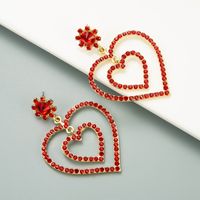 Creative Hollow Double Heart-shaped Earrings sku image 1