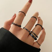 Simple Geometic Alloy Ring 7 Pieces Set sku image 5