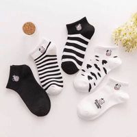 Fashion Black And White Cow Cartoon Short Cotton Socks Wholesale sku image 2