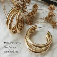 Nihaojewelry Großhandel Schmuck Einfache Kupfer Vergoldete Geometrische Ohrringe sku image 17