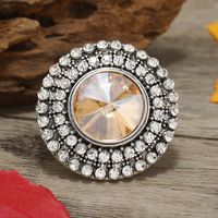 Full Diamond Round Opening Adjustable Ring Wholesale Jewelry Nihaojewelry sku image 4