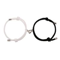 Alloy Heart Magnets Attract Simple Couple Bracelets A Pair Jewelry Wholesale Nihaojewelry sku image 2