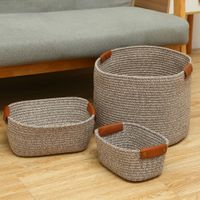 Simple Solid Color Cotton String Storage Basket Wholesale Nihaojewelry sku image 6