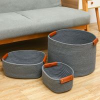 Simple Solid Color Cotton String Storage Basket Wholesale Nihaojewelry sku image 12