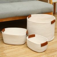 Simple Solid Color Cotton String Storage Basket Wholesale Nihaojewelry sku image 6