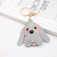 Foreign Trade Cross-border British Beagle Dog Animal Bag Pu Accessories Small Pendant Long Ear Puppy Leather Keychain sku image 5