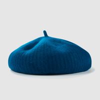 Autumn And Winter New Woolen Beret Fashion Pure Color Breathable Warm Knitted Hat Winter Woolen Hat Beret Hat sku image 3