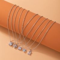 Simple Transparent Invisible Fish Line Zircon Necklace Diamond-studded Clavicle Chain Female sku image 36