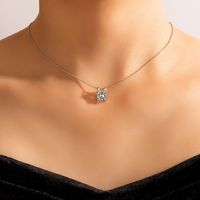 Simple Transparent Invisible Fish Line Zircon Necklace Diamond-studded Clavicle Chain Female sku image 20