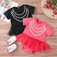 Baby Cute Summer New Style Short-sleeved One-piece Casual Baby Triangle Romper sku image 14