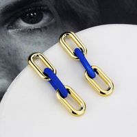 Klein Blue Earrings Korean Version Of Geometric Pendant Earrings sku image 5