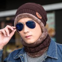 Korean Woolen Cap And Velvet Pullover Cap Outdoor Windproof Earmuffs Warm Knitted Hat Men sku image 3