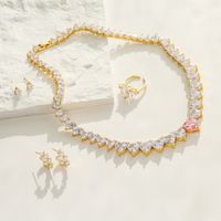 Fashion Heart Copper Diamond Necklace sku image 22
